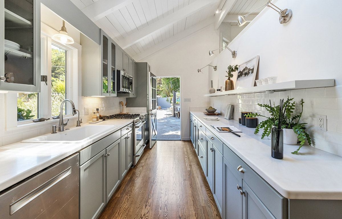 Interior view of an updated kitchen