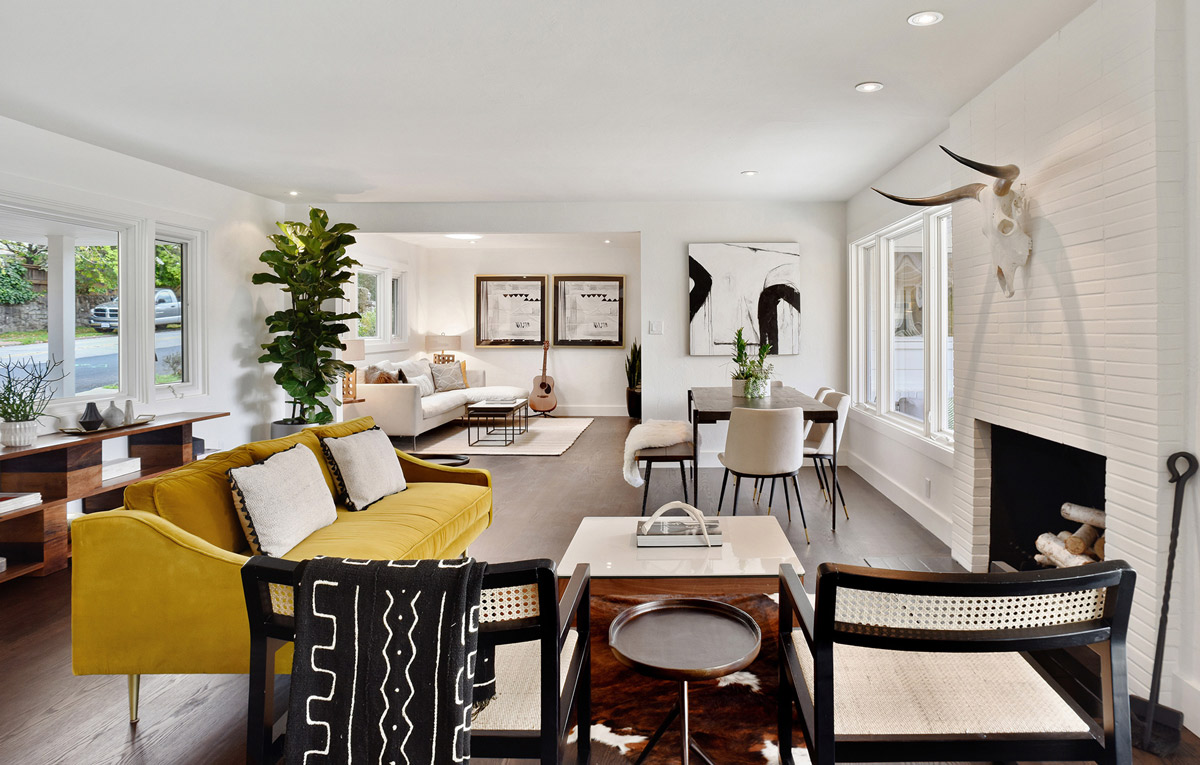 Interior view of a freshly painted living area at 149 Forbes